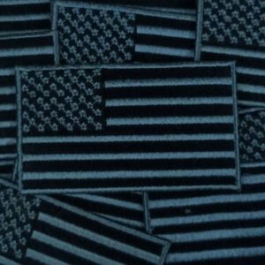 Black American Flag Embroidered Patch!