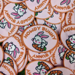 Howdy Bunny Embroidered Patch! A Cute and Funny Moral Patch!