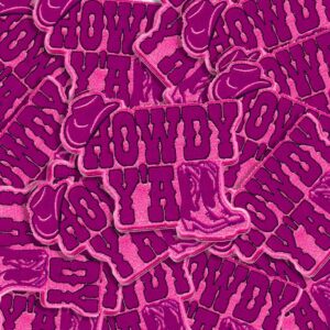 Pink Howdy Y'all Embroidered Patches For Trucker Hats!