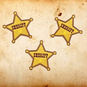 Sheriff Badge Embroidered Patch! Howdy Texas!